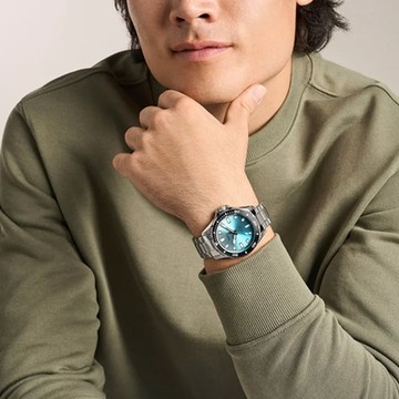 【FOSSIL】限時9折↘Dalton 城市深邃手錶 銀色不鏽鋼錶帶 42 MM BQM7138