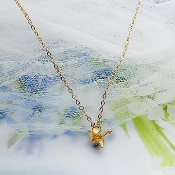 迷你千紙鶴頸鍊 14k包金項鍊 幸運紙鶴 和風 可愛