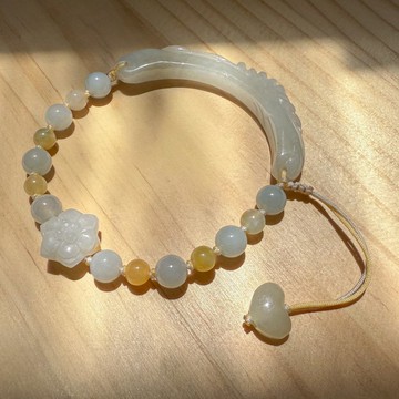 手工玉石手鍊 - 柔 cream 玫瑰手鐲