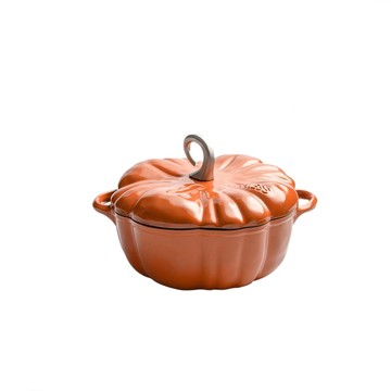 HONDONI 日式歡樂南瓜琺瑯鑄鐵鍋贈防燙日式三角帽(羊角鈕款20cm)