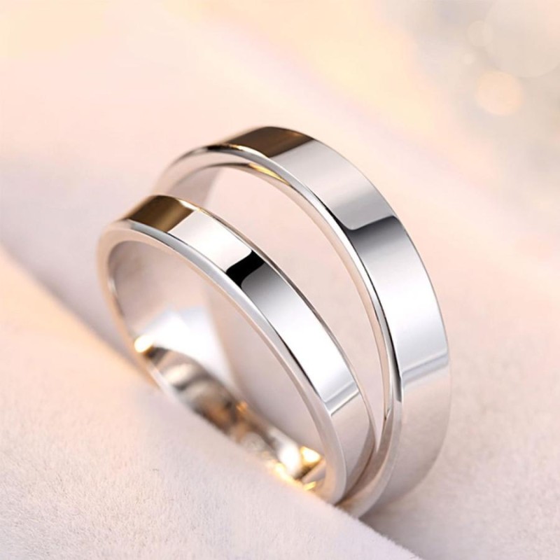 シルバー 彫刻入りリング 2個セット ペアリング カップル 2個セット 彫刻 シルバー リング 平打ち