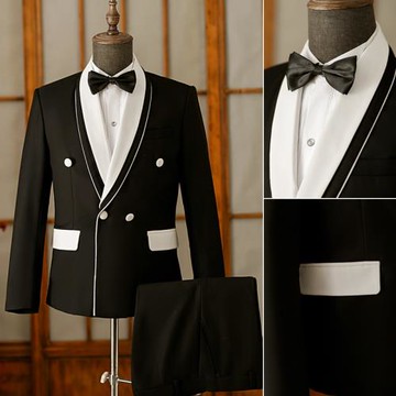 男士主持人服裝晚會舞臺司儀歌手演出服套裝男生藝考聲樂禮服西裝