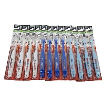 EBISU TOMICA 兒童牙刷 白色 + 深藍色 + 淺藍色  TOMICA 白色 + 深藍色 + 淺藍色  12支  1盒