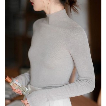 半高領毛衣女內搭洋氣時髦時尚秋冬季2022新款德絨加厚中領打底衫