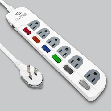 威電 6開6插3孔 電源延長線 過載保護 防突波、雷撃(6、9尺) CK3663