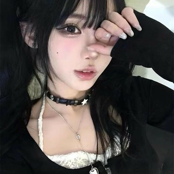 【台灣公司 可打統編】免運 甜酷黑色星星皮質項圈項鏈女辣妹五角星拼接朋亞文化鎖骨鏈飾品女 可開發票 全館五折 工廠現貨直銷 新品特價 z9211