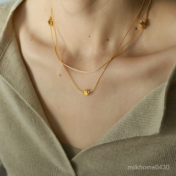 💛限時下殺💛小衆設計星星項鏈女氣質鎖骨鏈複古ins百搭五角星甜美輕奢簡約女