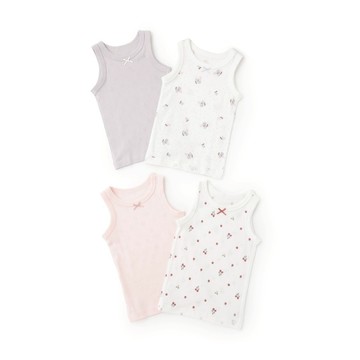 petit main 品牌旗艦店  弱酸性 女童背心內衣 2 件組 【日本直接出貨】