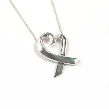 【日本直送 二手美品】蒂芙尼 TIFFANY&Co. 項鍊 愛心鎖 寬版 碩大 畢卡索 Paloma Picasso 銀 925
