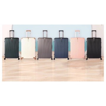 24吋行李箱PC防刮進口ABS海關密碼鎖防爆拉鍊360度雙飛機