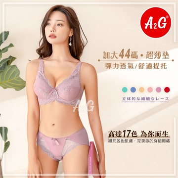 【A2G】隔日到貨【CD罩杯、加大44碼】台灣出貨 T字剪裁 超薄襯墊 大碼內衣 彈性後片 U型美背 舒適透氣 3730