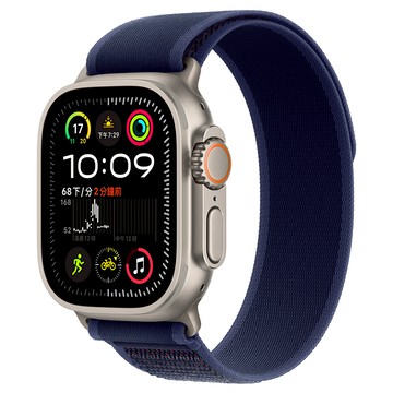 Apple Watch 錶殼 M/L(49mm) MX4L3TA/A 2024 LTE 原廠保固  49mm  鈦金屬原色錶殼 + 藍色越野錶環  GPS + Cellular