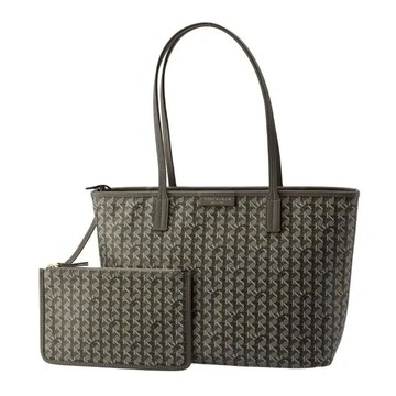 TORY BURCH - 印花帆布子母托特包 (卡其灰)