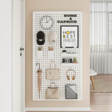 ??快速出貨?? 公司貨 圓孔洞洞板入戶玄關墻面貨架掛板墻上金屬沖孔板收納整理展示架子