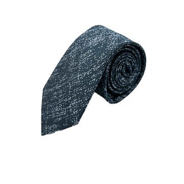 絲質印花配襯領帶/午夜海軍藍色 | 5110017075