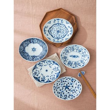 藍凜堂日本進口釉下彩陶瓷盤子