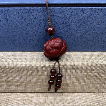 小葉紫檀木雕刻蓮花木雕掛件紅木蓮蓬復古掛飾吊墜包掛禮物手機掛