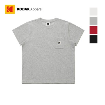【KODAK Apparel】柯達 彩虹Logo Sorona口袋短T 女 4色(黑 灰 紅 白) KB602002