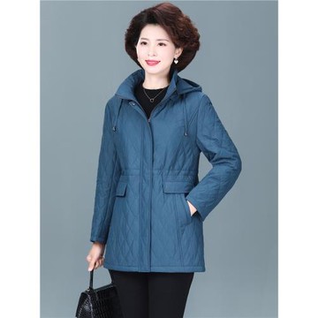 時尚媽媽夾棉外套秋冬季棉衣寬松大碼中老年女50多歲洋氣棉服