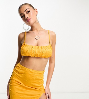 ASYOU ruched bust crushed bralet in orange
