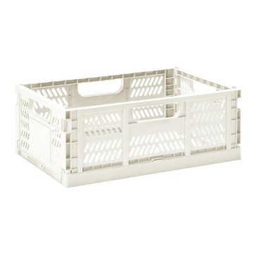 3 sprouts 大環保折疊籃 60%環保材質  1個  雲霧白  43cm x 29cm x 16cm