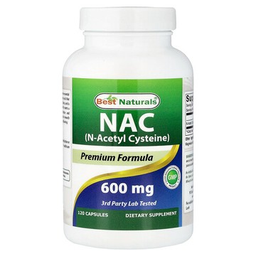 Best Naturals, N-乙醯半胱氨酸（NAC），600 毫克，120 粒膠囊