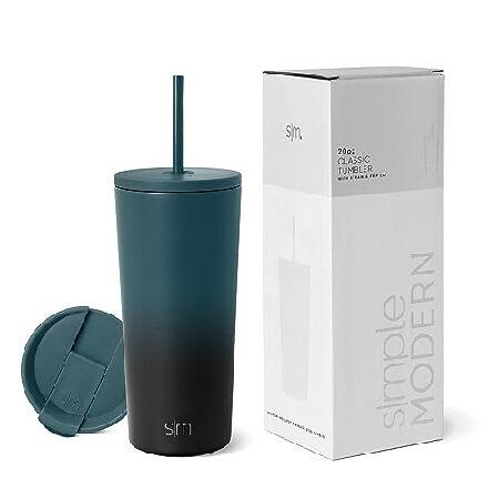 Simple Modern Insulated Tumbler with Lid and Straw Iced Coffee Cup Reusable Stainless Steel Water Bottle Travel Mug Gifts for Women Men Her Him