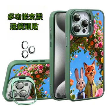 《卡通朱迪尼克》 磁吸鏡頭金屬支架手機殼 iPhone 17 16 15 14 13 12 11 Pro Max保護殼