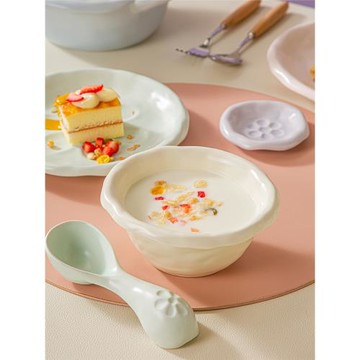肆月 日式侘寂風奶油系家用水果酸奶碗網紅高顏值ins風蔬菜沙拉碗