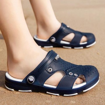 兒童拖鞋男童涼鞋夏中大童室內外涼拖鞋小孩沙灘鞋涉水防滑洞洞鞋