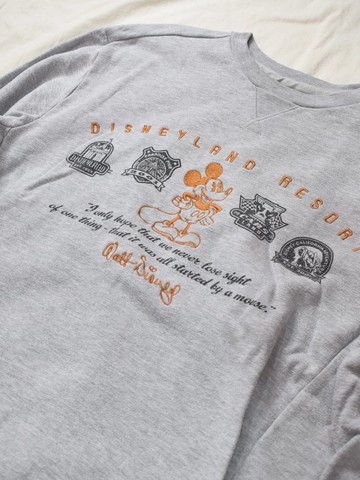 Vintage 迪士尼大學T 灰 Disneyland Resort M