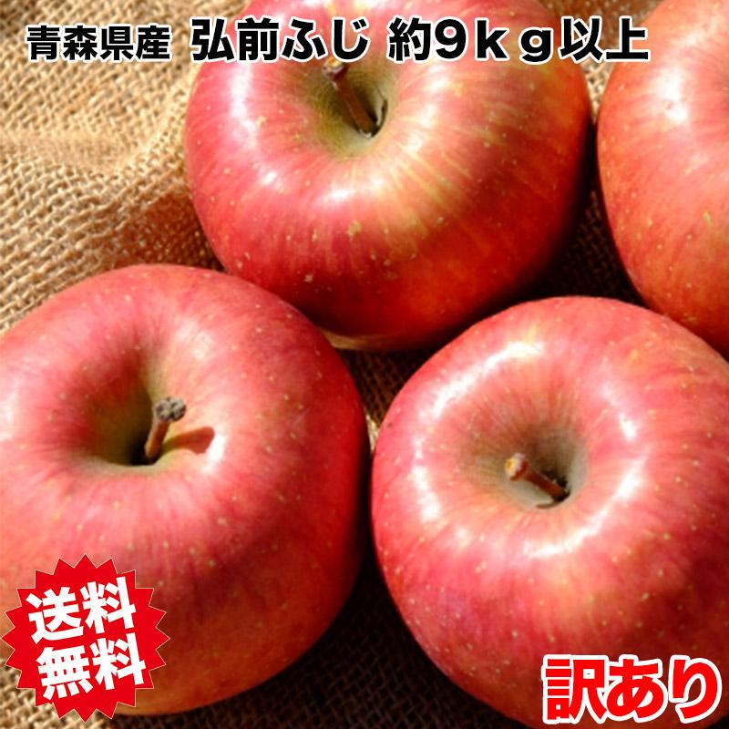 りんご 10Kg箱 訳あり 青森県産 弘前 ふじ 9kg以上 家庭用 お試し 送料無料 りんご 弘前 ふじ 10Kg箱 訳あり りんご