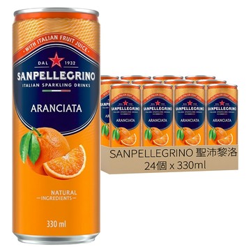 SANPELLEGRINO 聖沛黎洛 柳橙氣泡水  330ml  24個