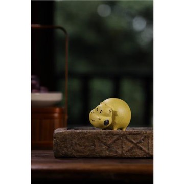 精品茶寵奶牛萌牛宜興紫砂段泥手工制作茶桌小擺件萌寵小禮品