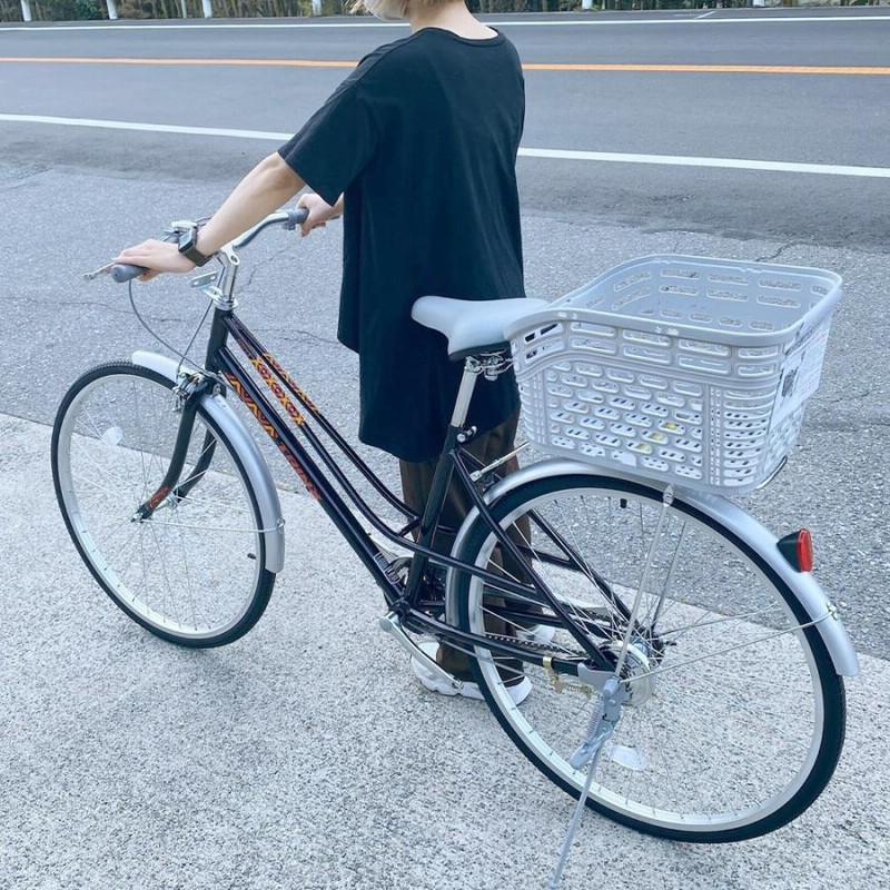 自転車 後ろかご リア カゴ 大容量 反射シール付き 飛び出し防止