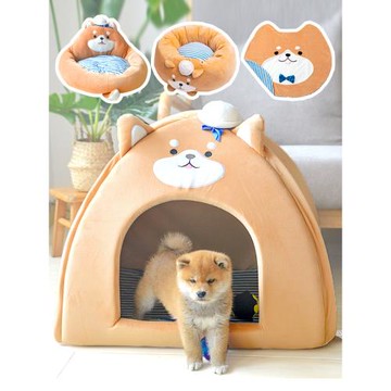 柴犬御用海軍風狗窩房子秋冬保暖日本銅鑼燒貓窩狗狗睡墊深度睡眠