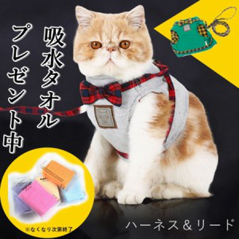 猫 猫用 ハーネス リード 一体型 服 おしゃれ かわいい 猫用品 猫グッズ 3サイズ 2カラー タオルセット 送料無料 通販 Lineポイント最大1 0 Get Lineショッピング