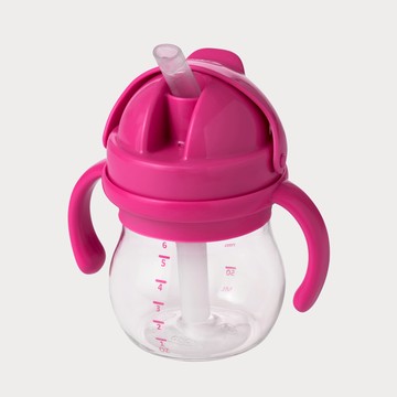 OXO tot 寶寶握吸管杯-莓果粉