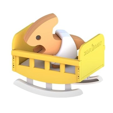 HALFTOYS 哈福玩具 動物寶寶系列 高角羚寶寶  3D美學動物寶寶款  寶寶搖籃  紙尿褲  ABS塑膠材質  適合年齡3歲以上  1個  黃色