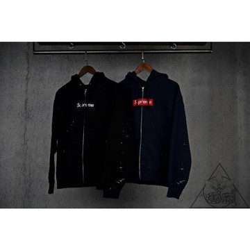 【HYDRA】Supreme MM6 Box Logo Zip Up Hooded 潑墨 連帽外套 帽夾【SUP939】