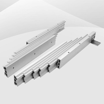 【優選百貨】隱藏式櫥柜多節鋁合金平推書餐桌吧臺伸縮導軌折疊滾珠滑軌五金件