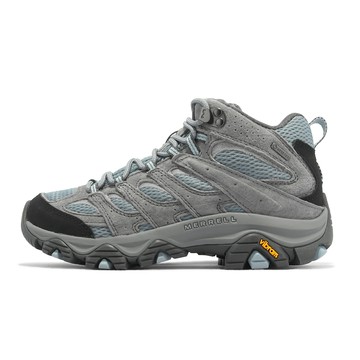 Merrell 登山鞋 Moab 3 Mid GTX 女鞋 灰 藍 防水 中筒 避震 Vibram 戶外 郊山 ML036312