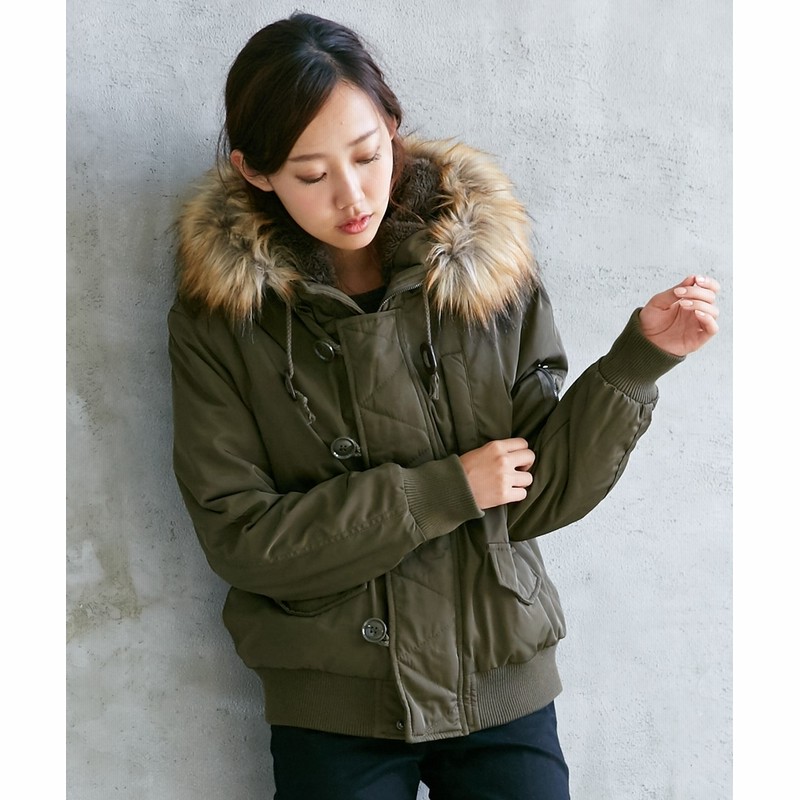 フェイクファー付フード裏ボアブルゾン ジャケット ブルゾン レディース Jackets 通販 Lineポイント最大get Lineショッピング