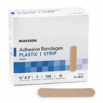 Adhesive Strip 3/4 X 3 Inch, Tan, Case of 2400 by McKesson
