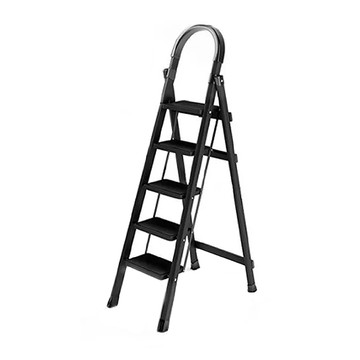 DODOWU 嘟嘟屋 加厚碳鋼折疊人字梯 五層 黑色  1個  75 x 39 x 136.5cm