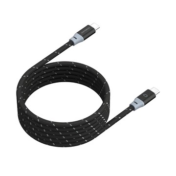 HIPPORIZZ CAVO USB-C to USB-C 240W 雙色充電傳輸編織磁吸捲線 18g  1.5m  黑灰色  1條