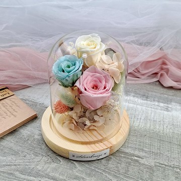 永生花玻璃罩 母親節禮物  永生玫瑰 情人節禮物 生日禮物 PF-026