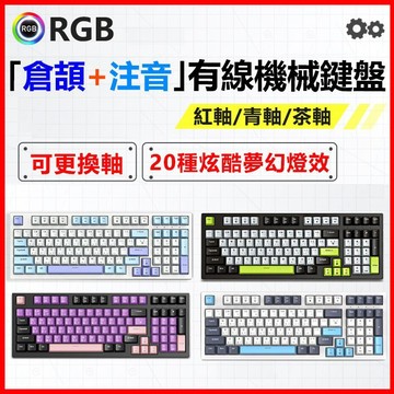 訊億✨RGB玩色機械式中文鍵盤K98【倉頡注音 換軸 自訂義快速鍵】Outemu高特防塵軸有線電競鍵盤