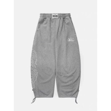 (免運)Badblood彎刀版型弧形運動褲美式cleanfit闊腿寬松垂感休閑香蕉褲