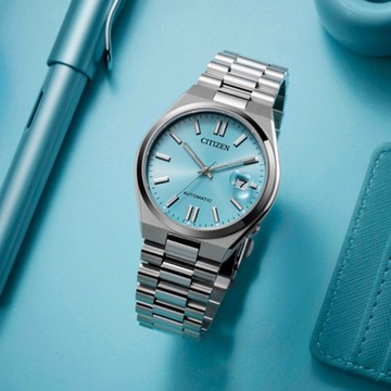 CITIZEN 星辰 情人節推薦 晴空藍 青春撞色機械錶 雙12購物節 送禮首選 NJ0151-88M